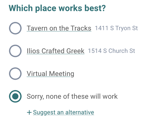 Screenshot for location focused scheduling